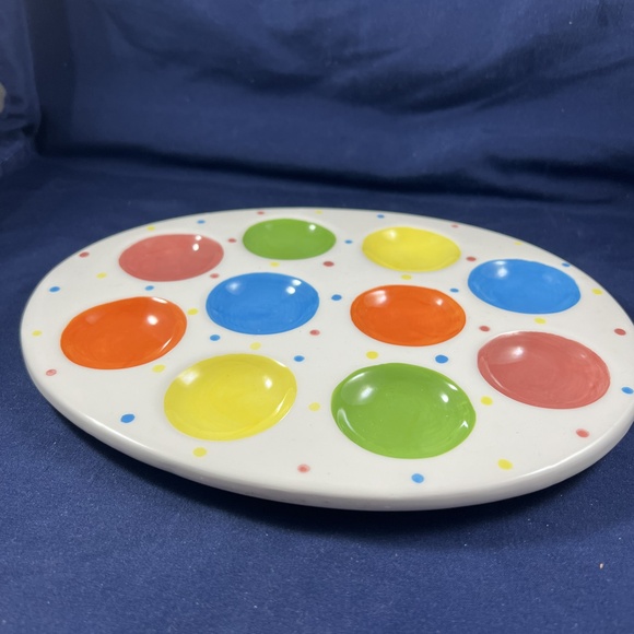 Other - Bright Colorful Deviled Egg Tray 10-Well Appetizer Dish Serving Festive Charming